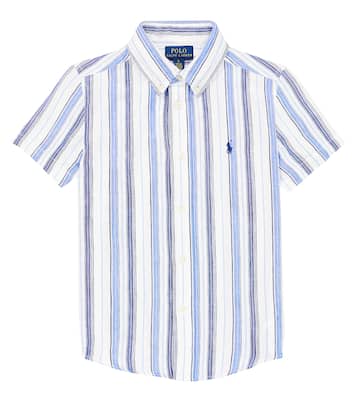 Camisa de lino a rayas con logo | Polo Ralph Lauren Kids