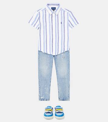 Camisa de lino a rayas con logo | Polo Ralph Lauren Kids