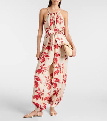 Combi-pantalon Cristina en lin à fleurs | Loro Piana