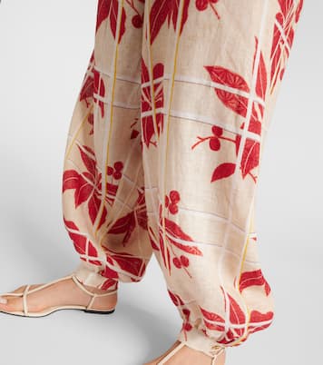Combi-pantalon Cristina en lin à fleurs | Loro Piana