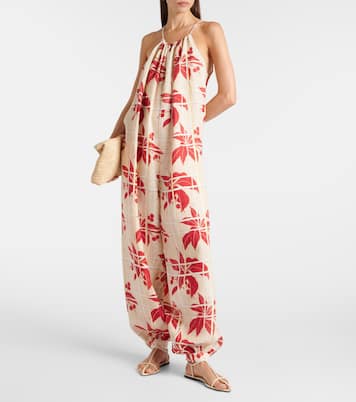 Combi-pantalon Cristina en lin à fleurs | Loro Piana