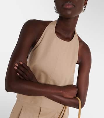Halterneck cotton-blend drill top | Wardrobe.NYC