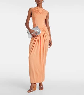 Mules Lupita Half Glass in PVC e suede | Amina Muaddi