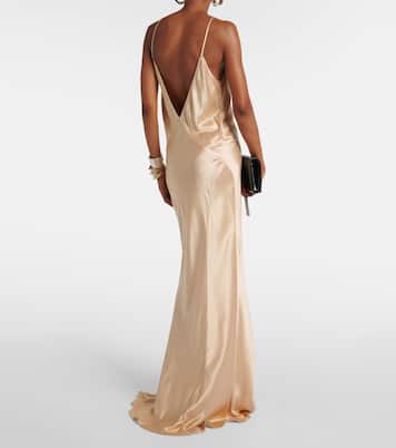Abito lungo in raso | Saint Laurent