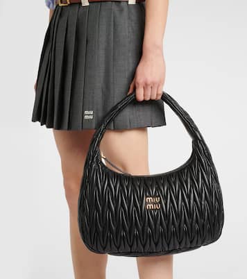 Sac Wander Medium en cuir matelassé | Miu Miu