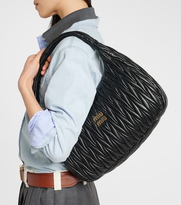 Sac Wander Medium en cuir matelassé | Miu Miu