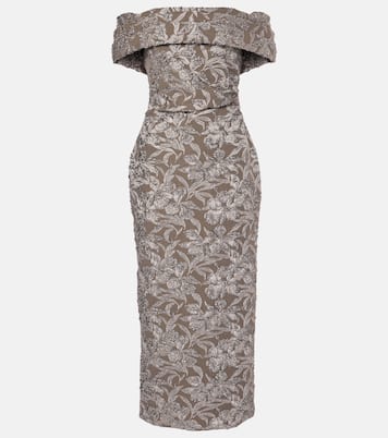 Abito midi in jacquard metallizzato | Oscar de la Renta