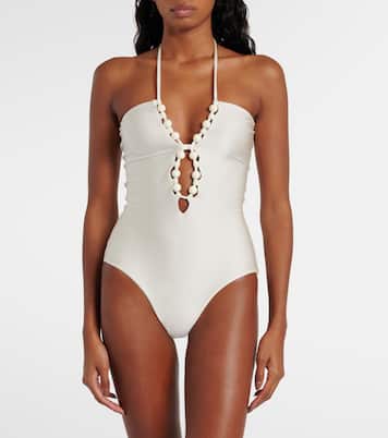 Bañador con cuello halter adornado | Adriana Degreas