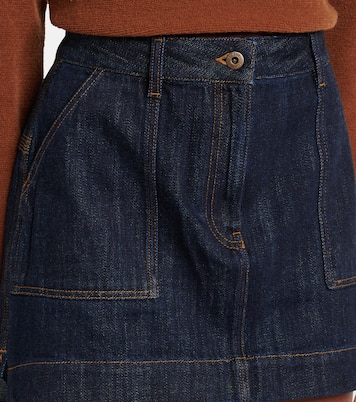 Mini-jupe Anagram en jean et cuir | Loewe