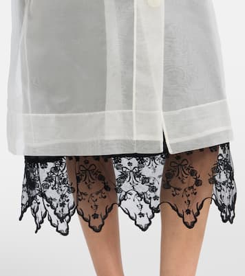 Abrigo Stuffed Carnation de organza de seda | Simone Rocha