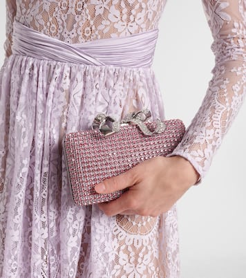 Clutch con fiocco e cristalli | Self-Portrait