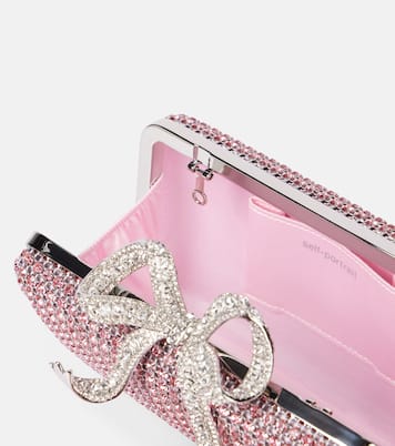 Clutch con fiocco e cristalli | Self-Portrait