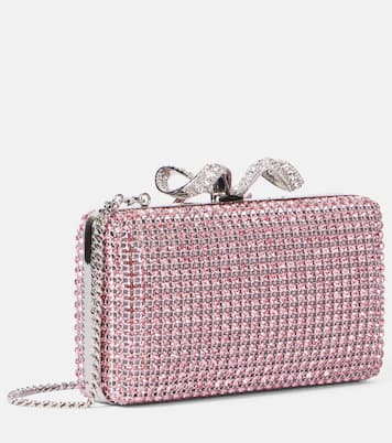 Clutch con fiocco e cristalli | Self-Portrait