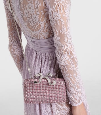 Clutch con fiocco e cristalli | Self-Portrait