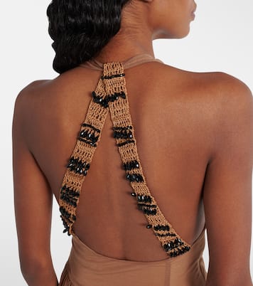 Gathered open-back midi dress | Xu Zhi