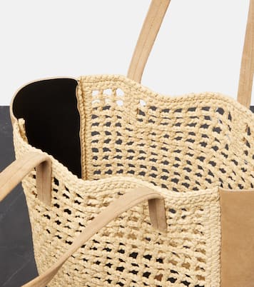 Tote Zoe Small aus Raffiabast mit Leder | Khaite