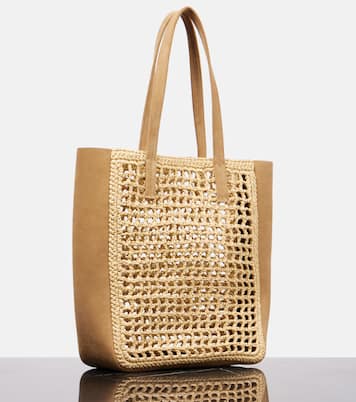 Tote Zoe Small aus Raffiabast mit Leder | Khaite