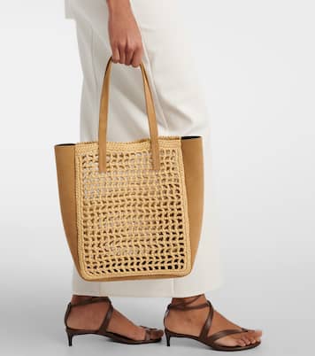 Tote Zoe Small aus Raffiabast mit Leder | Khaite