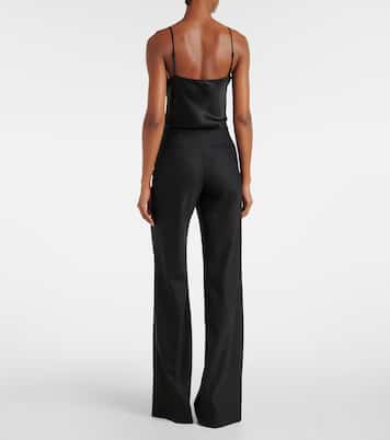 Pleated wool-blend wide-leg pants | Costarellos