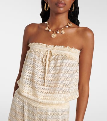 Viv knitted strapless lamé jumpsuit | Melissa Odabash