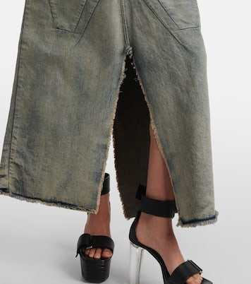 Distressed denim maxi skirt | Rick Owens