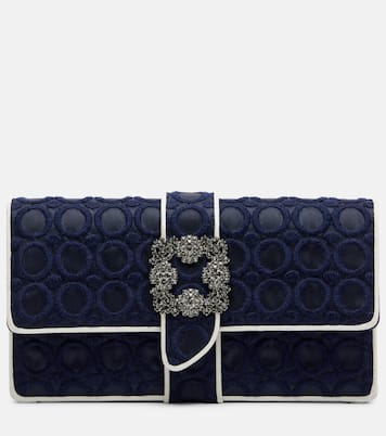 Clutch Capri Mini de satén adornado | Manolo Blahnik
