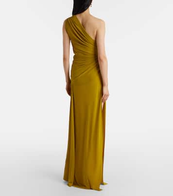 Robe longue asymétrique en crêpe | Alex Perry