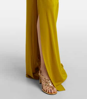 Robe longue asymétrique en crêpe | Alex Perry