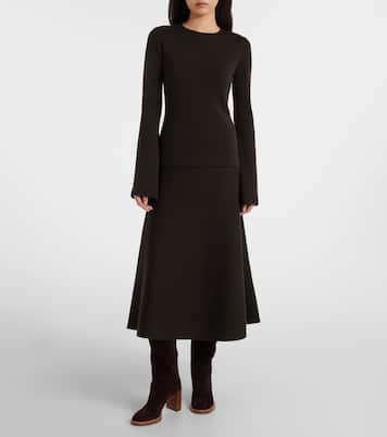 Wool, silk, and cashmere midi skirt | Gabriela Hearst