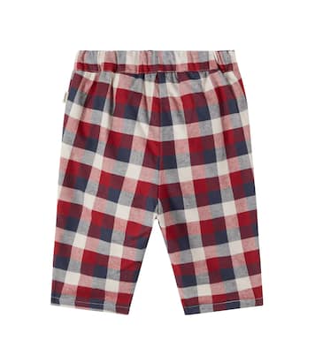 Baby Arne checked cotton pants | Wheat