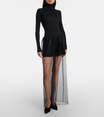 中腰法式圆点刺绣阔腿裤 | Alaïa