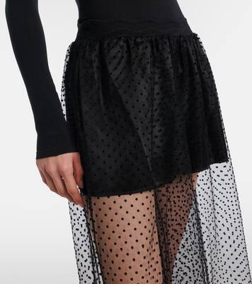 中腰法式圆点刺绣阔腿裤 | Alaïa