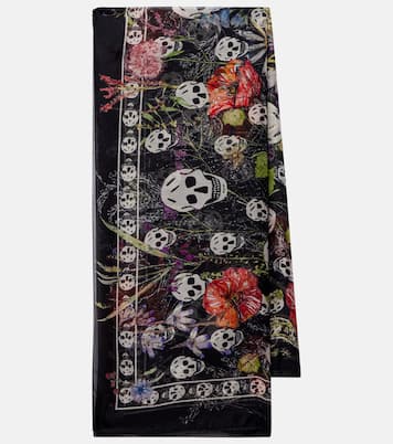 Skull silk chiffon scarf | McQueen