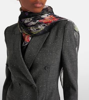Skull silk chiffon scarf | McQueen