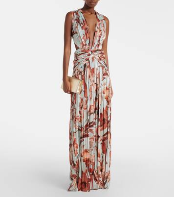 Amarielle floral georgette gown | Costarellos