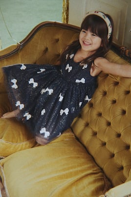 Yvonne bow-detail sequined tulle dress | Konges Sløjd