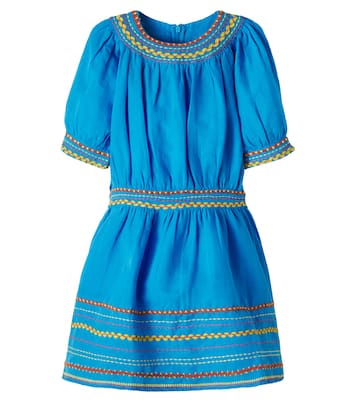 Embroidered linen and cotton dress | Stella McCartney Kids