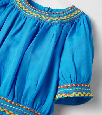 Embroidered linen and cotton dress | Stella McCartney Kids