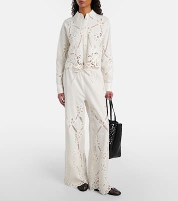 Daisy cotton and linen wide-leg pants | Veronica Beard