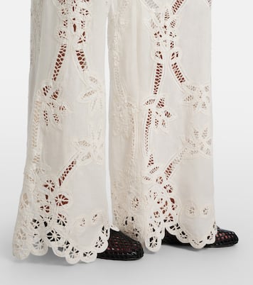 Daisy cotton and linen wide-leg pants | Veronica Beard