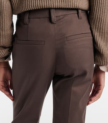 Monili珠饰棉质混纺修身裤装 | Brunello Cucinelli