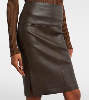 Gin leather midi skirt | Stouls