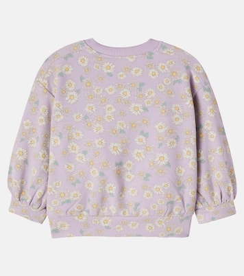 Baby floral cotton jersey sweatshirt | Wheat