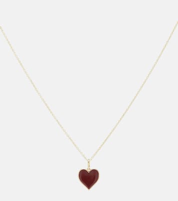 Heart 14kt gold necklace with enamel | Sydney Evan