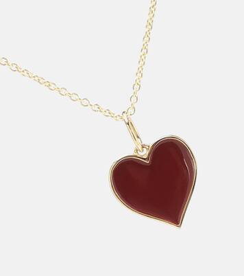 Heart 14kt gold necklace with enamel | Sydney Evan