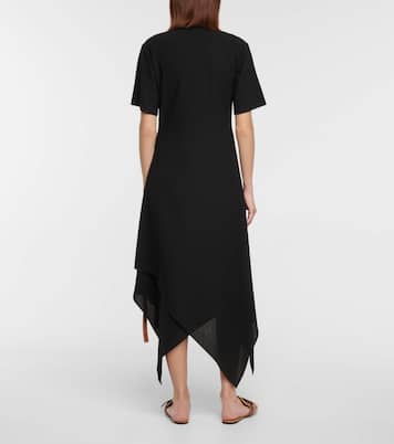 Belted wool crêpe midi dress | Loewe
