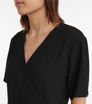 Belted wool crêpe midi dress | Loewe