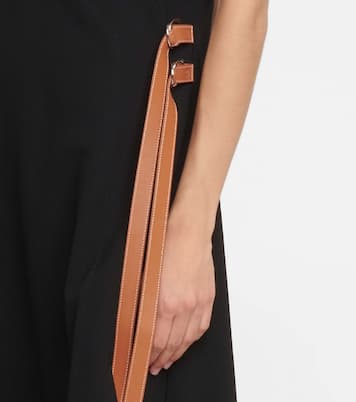 Belted wool crêpe midi dress | Loewe