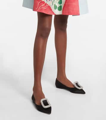 Viv’ Choc embellished satin ballet flats | Roger Vivier