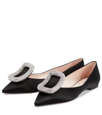 Viv’ Choc embellished satin ballet flats | Roger Vivier